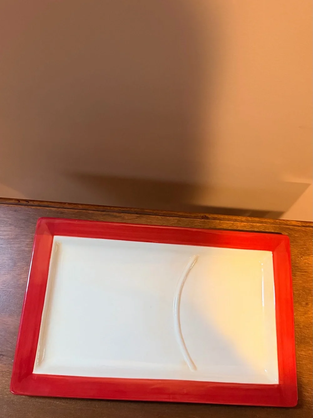 Oneida White Ceramic Serving Platter with Subtle Raised Edges - Picture 1 of 4